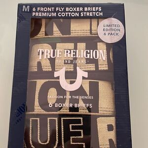 True Religion NWT 6 front fly boxer briefs premium cotton stretch limited editio
